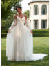 Ivory Pearl Beaded Tulle Keyhole Back Graceful Wedding Dress